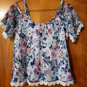 Womens self esteem off the shoulder t-shirt